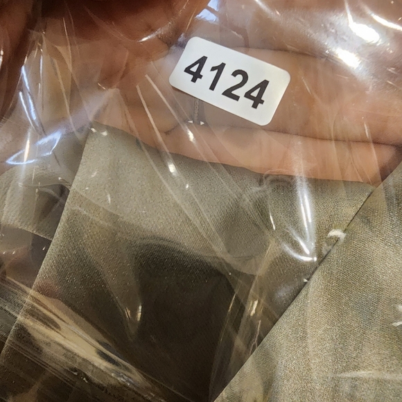 ZARA Olive Green Satin 3/4 Sleeve High Side Slits Midi Dress Top XS - Picture 13 of 13